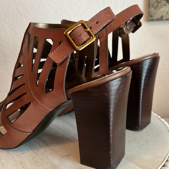 Carlos by Carlos Santana Dynamic open toe heel brown leather EUC Size 10 - Picture 4 of 13